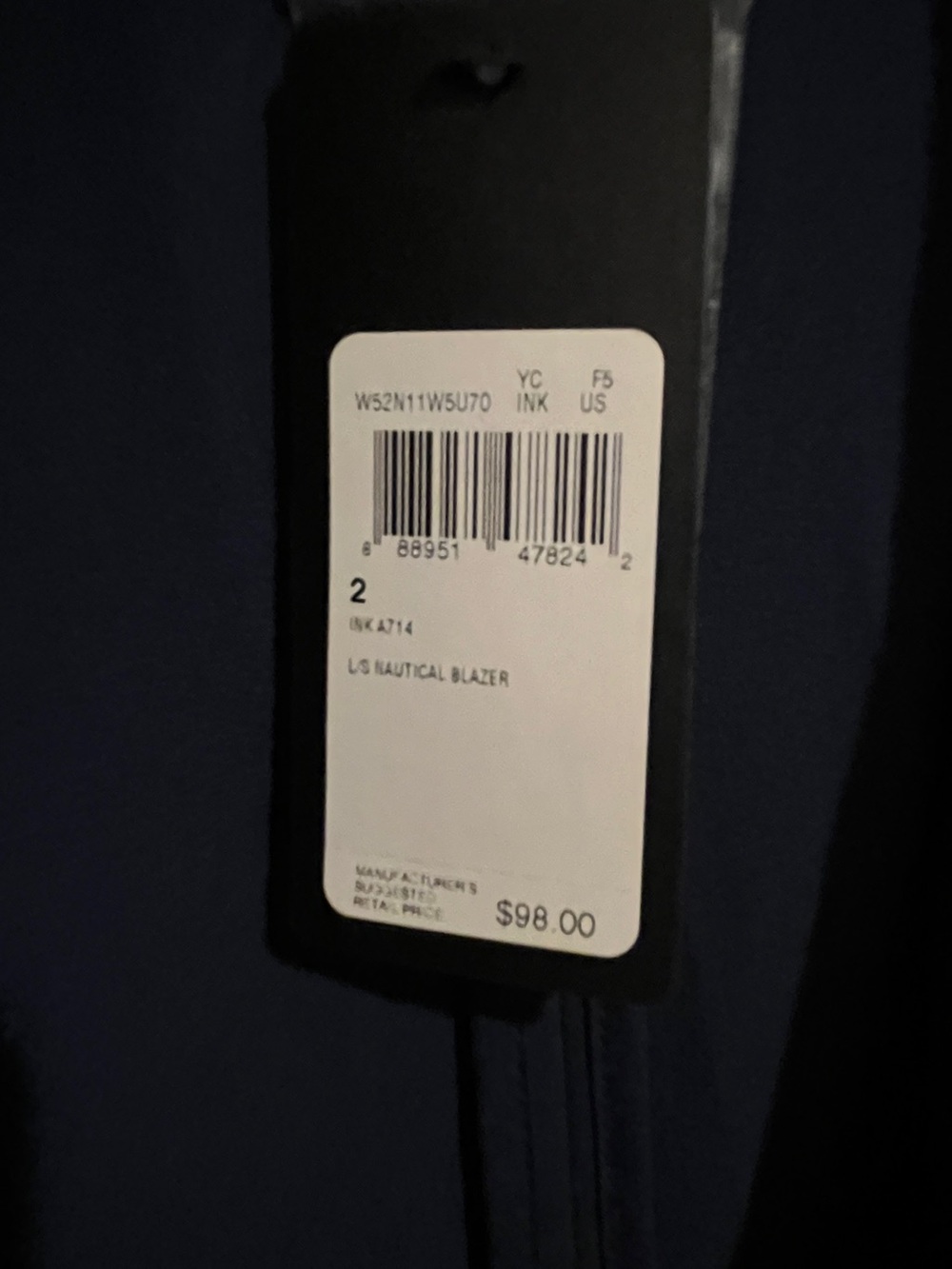Guess Ink Nautical Blazer - Navy Blue
